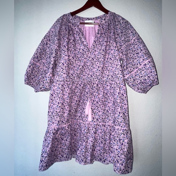 SOLD —-Tuckernuck HYACINTH HOUSE  NWT Purple Floral Matilda Dress med - Picture 11 of 14